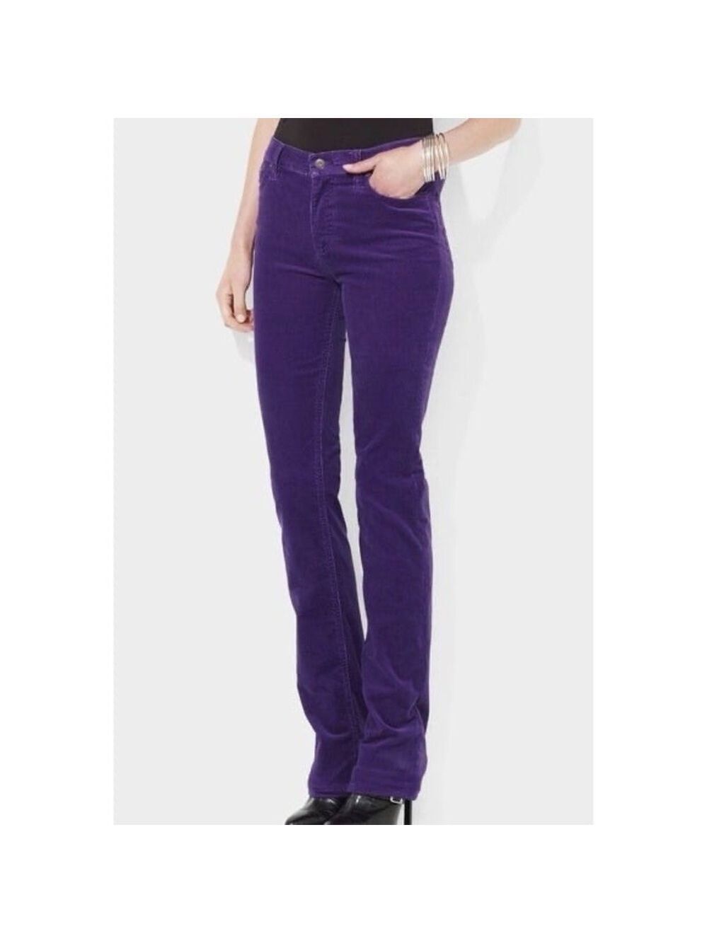 Lauren Ralph Lauren Classic Straight Purple Light Corduroy Pants, size 6